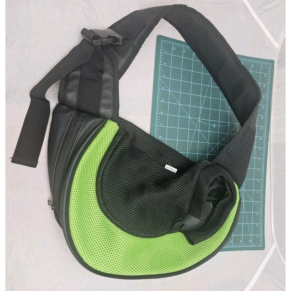 Katziela Expandable Sling Bag Front Shoulder Pet Carrier Up To 10lbs Green